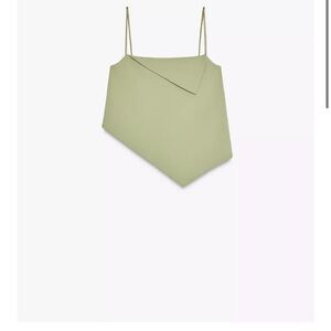 Zara Asymmetric Crepe Top - Light Green
